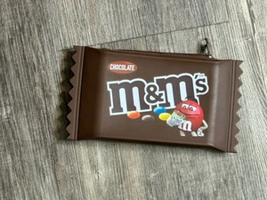 M&M'S WORLD BROWN MILK CHOCOLATE BAG POUCH rubber pencil case With Red - Picture 1 of 5