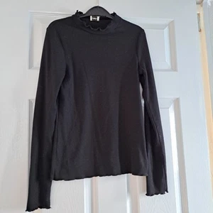 Girls black long sleeve high neck topAged 12-13 - Picture 1 of 1