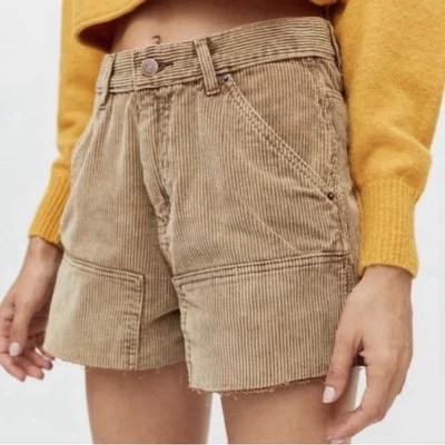 Pantalones Cortos Urban Outfitters Pana Carpintero Corte Para Mujer’s 29 Marrón Boho Preppy Foto 1 de 4