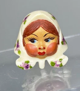 Vintage Russian Soviet-era Hand-painted Dancing Doll HEAD ONLY Part Bakelite? - Picture 1 of 6