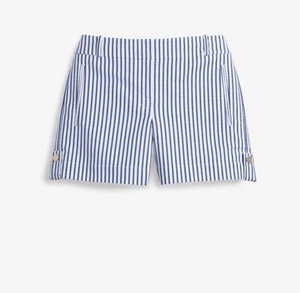 White House Black Market blau-weiß gestreifte Slub Shorts 10 - Bild 1 von 4