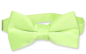 Vesuvio Napoli Boys BOWTIE Solid LIME GREEN Color Youth Bow Tie - Picture 1 of 1