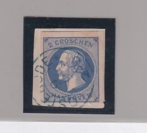 1859 Antichi Stati Tedeschi Hannover: Giorgio V 2g. azzurro (N°18) (60/s992) - Foto 1 di 1