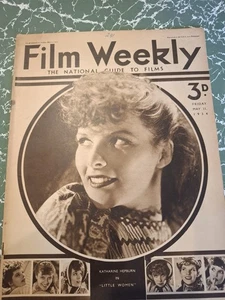 Vintage FILM WEEKLY Magazine 11 MAY 1934 Katherine Hepburn Cover Little Women - Imagen 1 de 6