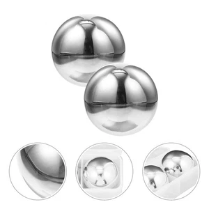 2 Pcs Stainless Steel Ice Wine Stone Miss Man Reusable Chilling Stones Beverage - Picture 1 of 12