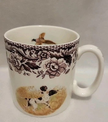 PONTEIRO DE CASACO PLANO Spode Woodland cães de caça caneca copo 8 oz cachorro - Imagem 1 de 4