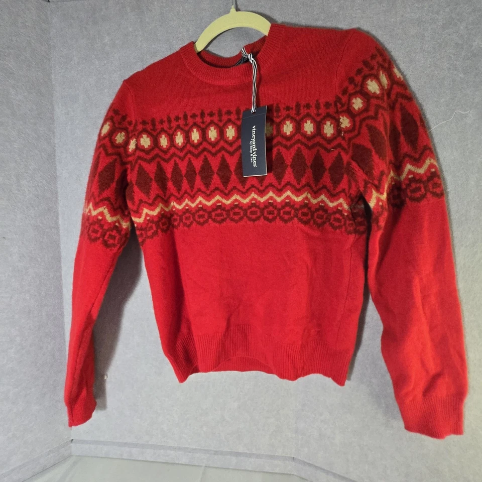 Vineyard Vines Youth L Kids Boys Heritage Christmas Merino Wool Sweater  NWT - Image 1 of 4