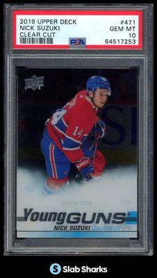 2019 UPPER DECK #471 NICK SUZUKI CLEAR CUT YOUNG GUNS RC ROOKIE PSA 10 Foto 1 de 4