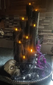 Halloween gruselig beleuchtet Herzstück Tischplatte Handarbeit - Bild 1 von 8