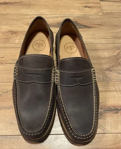 Peter Millar Loafers Mens Brown Leather Slip On Shoes Size 10.5M ~ MINT COND - Picture 1 of 9