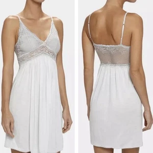 Eberjey Colette Mademoiselle Chemise Nightgown Slip Dress Small White Lace - Picture 1 of 7