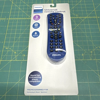 NEW PHILIPS Universal Remote Control **Audio/Video 3 device * Dodger Blue - Image 1 of 2