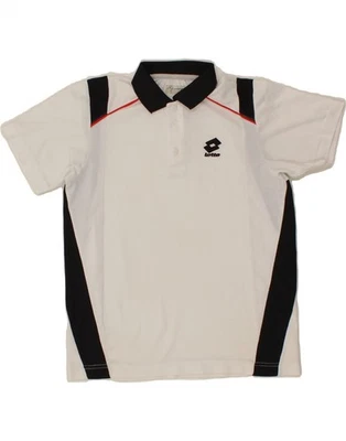 LOTTO Boys Polo Shirt 12-13 Years White Colourblock Polyester BZ63 - Image 1 of 3
