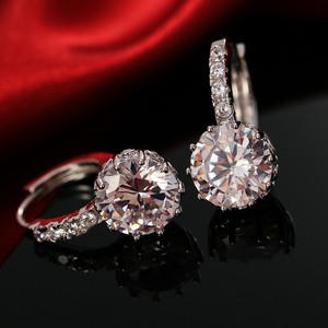 Luxus Ohrringe Creole mit Swarovski Zirkonia weiß 750er Weißgold 18K vergoldet