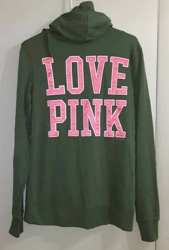 UNDERCOVER FELPA CON CAPPUCCIO NUOVA VICTORIAS SECRET ROSA BOYFRIEND taglia S LETTERE SETOSE