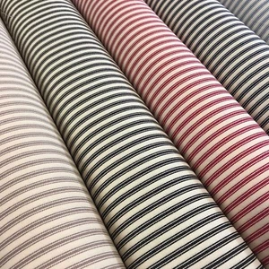 £9.99 100% Cotton cream base canvas classic Striped Ticking fabric 45" M757 - Picture 1 of 70
