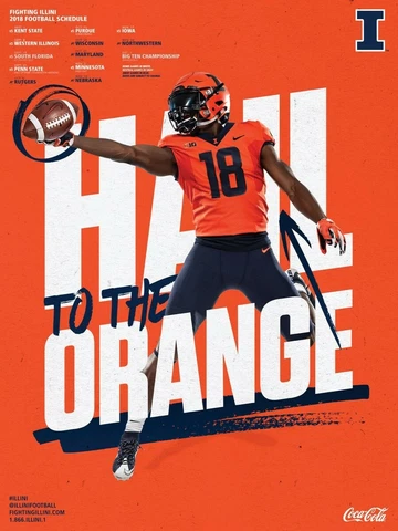 Lot of 2 NEW Illini football poster 2018 and unreleased 2019 SGA collectible WOW Cover