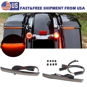 2 LED Saddlebag Run Brake Turn Lights Fit For Harley Touring Road King 2014-2023 - Picture 1 of 15