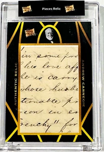 ANDREW CARNEGIE GROSSES RELIKT 2022 PIECES OF THE PAST HANDSCHRIFT RELIKAT - Bild 1 von 2