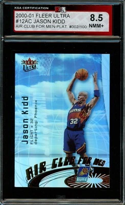 2000 FLEER ULTRA #12AC JASON KIDD AIR CLUB FOR MEN 002/100 KSA 8.5  *SLOTH55* - Image 1 of 2