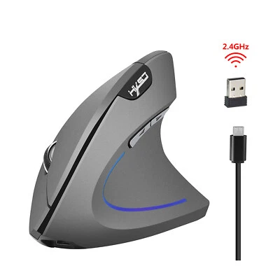 HXSJ USB Wireless Vertical Mice 2.4GHz PC Optical Gaming Mouse Ergonomic 2400DPI - Image 1 of 4