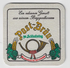 Bierdeckel Post-Bräu zu Schladming um 1995 Brauerei Schladming - Bild 1 von 2