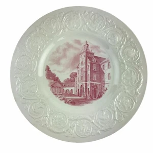Vintage Wedgwood Smith College Plate Great Tower Red Transferware 10-1/2" #2 - Picture 1 of 4