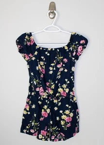 GAP Kids Romper Girl's Navy Blue Size 8 Soft Chambray Short Puff Sleeve - Picture 1 of 3