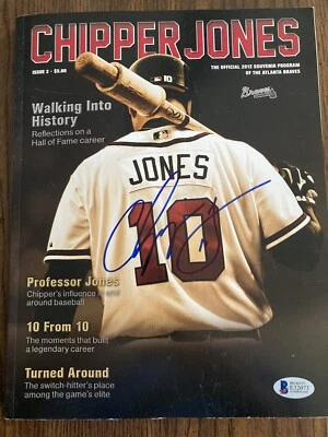 CHIPPER JONES ATLANTA BRAVES SIGNED 2012 FINAL PROGRAM BECKETT AUTHENTIC BAS - Image 1 of 3