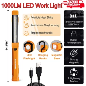 EverBrite 1000LM LED Work Light Rechargeable Work Light 4 Modes w/USB C Cable US - Picture 1 of 9