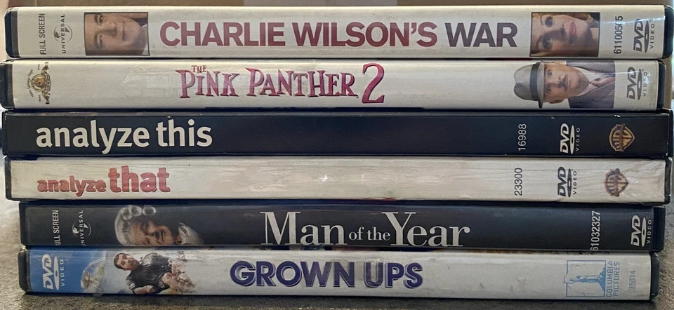DVD comedy movies lot Grown Ups, Analyze This, Man of the Year, Pink Panther 2 - Image 1 of 1