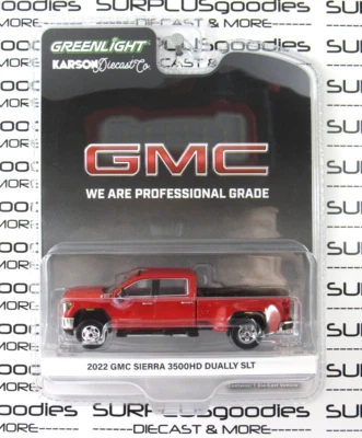 2025 Greenlight Karson Diecast: Red 2022 GMC SIERRA 3500 3500HD Pro Dually 51562 - Image 1 of 4