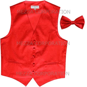 Nuevo Vesuvio Napoli Para Hombre Cachemira Formal Chaleco Esmoquin Chaleco_Moño Rojo - Imagen 1 de 5