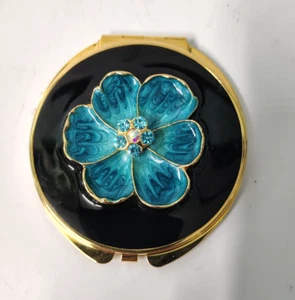 Spring Street Enameled with Rhinestones Mirror Compact - Picture 1 of 3