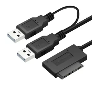 USB2.0 to 6+7 13Pin SATA Cable With USB2.0 Power Supply For Laptop CDDVD Adapter - Picture 1 of 6