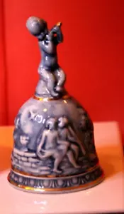 Vintage E.B.R. Capodimonte Porcelain Nude Cherubs Bell - Picture 1 of 4