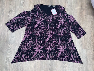 **SIZE 26 STUNNING TUNIC TOP FROM JULIPA, SPARKLE DETAIL, FLORAL, BNWT (GUI)** - Image 1 of 4