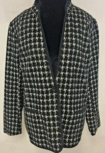 Christopher & Banks eleganter Damenblazer mehrfarbig Block gefüttert 1Knopf Größe 1X - Bild 1 von 4