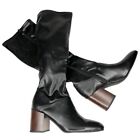 Franco Sarto Tribute High Shaft Boots Black Faux Leather Size 8M
