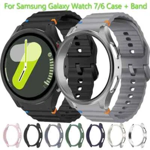 Sports Silicone Band Strap + Case for Samsung Watch 7 6 5 4 40mm 44mm Bracelet - Picture 1 of 42