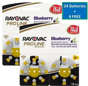 Rayovac - Size 10 Yellow - Proline Advanced Best Hearing Aid Batteries 24+4 FREE - Picture 1 of 9