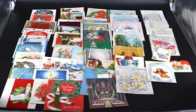 Lote de 50 Tarjetas de Felicitación Usadas De Colección Años 40 y 50 Navidad BD San Valentín Hombres Simpatía Foto 1 de 4