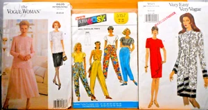 3 New Patterns Vogue Woman 8635-Vogue 9121-Burda 5157 Dress Top Skirt Pants FF - Picture 1 of 2