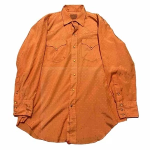 Vintage H Bar C Western Shirt Mens 16.5 x 33 60s Ranch Wear Pearl Snap USA Mad - Picture 1 of 5
