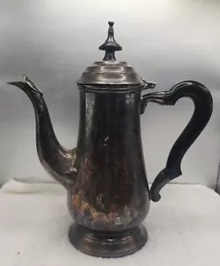 Vintage Kaffee-/Teekanne markiert WA 24 L EPNS Indien Silberteller verziert - Bild 1 von 7