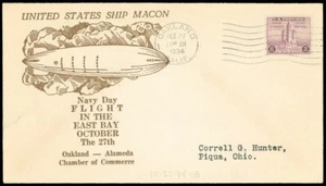 27.10.34 USS MACON "NAVY DAY FLIGHT IN THE EAST BAY", Oakland-Alameda CoC, #729 - Bild 1 von 1