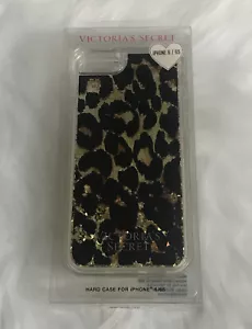 Victoria’s Secret Leopard Print iPhone Case 6/6s With Floating Glitter Pieces - Picture 1 of 5