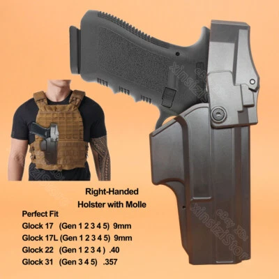 Funda de trabajo MOLLE para Glock 17/22/31 | Se adapta a 17C/17M y Gen 1-5 | 9 mm y 0,40 S&W Foto 1 de 4
