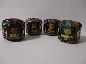 Lion Brand Trellis Yarn 3 Skeins & Incredible Ribbon Yarn 1 Skein Assorted-NEW - Picture 1 of 8