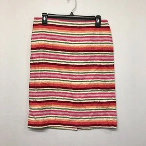 Talbots Women Linen Cotton Striped Straight Pencil Skirt Size 8 Zip M165 -25 - Picture 1 of 13